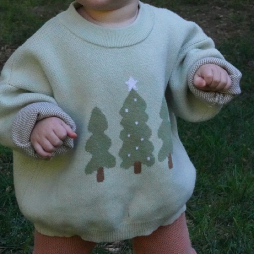 100% cotton Tree Trio sweater